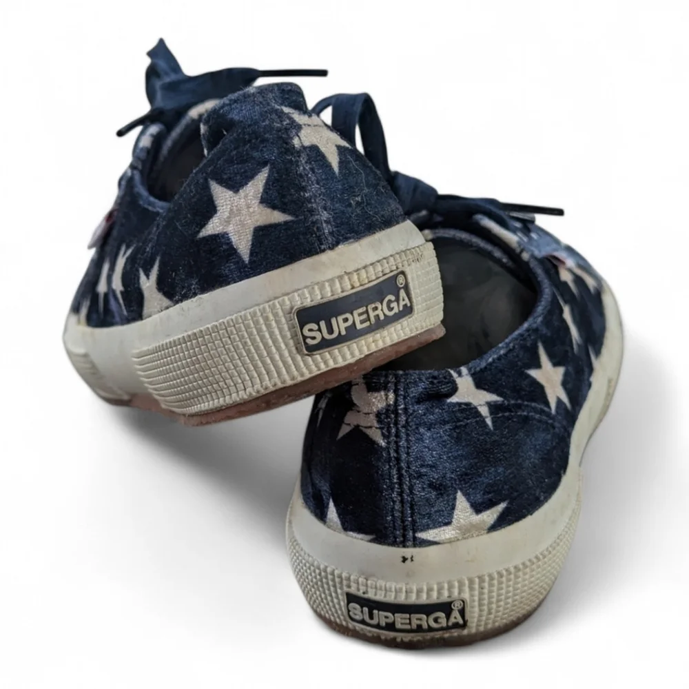 Anthropologie Superga Velvet Stars 90s Grunge Cotu Fantasy Sneakers Women's 6.5